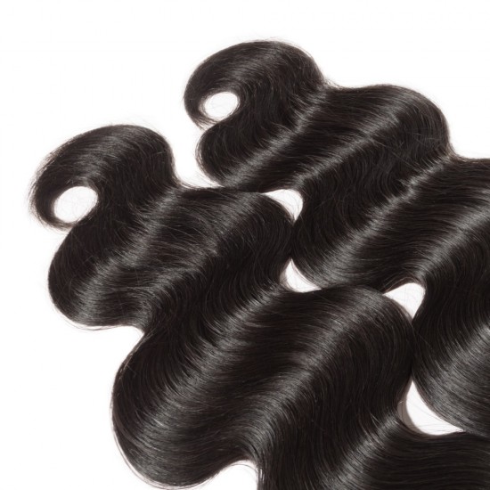 10-30 Inch Body Wavy Virgin Indian Hair #1B Natural Black