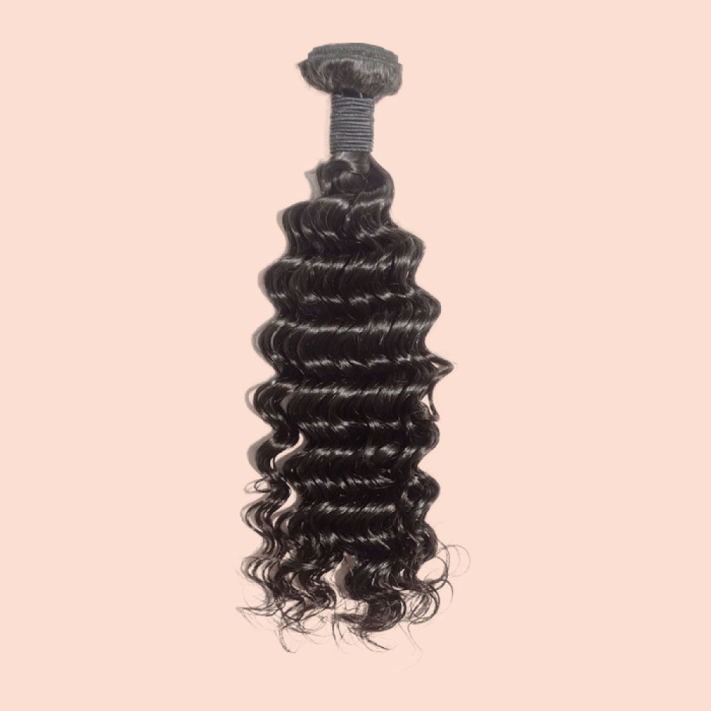 10-30 Inch Deep Curly Virgin Indian Hair #1B Natural Black