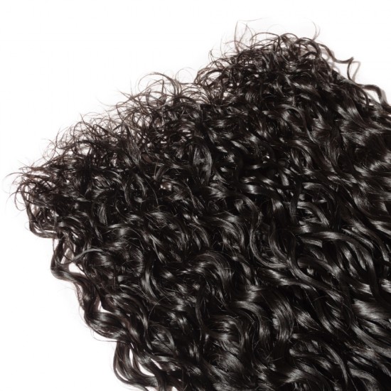 10-30 Inch Natural Wavy Virgin Brazilian Hair #1B Natural Black