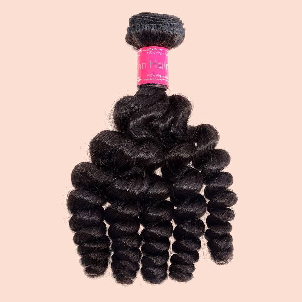 12-26 Inch Loose Curly Virgin Indian Hair #1B Natural Black