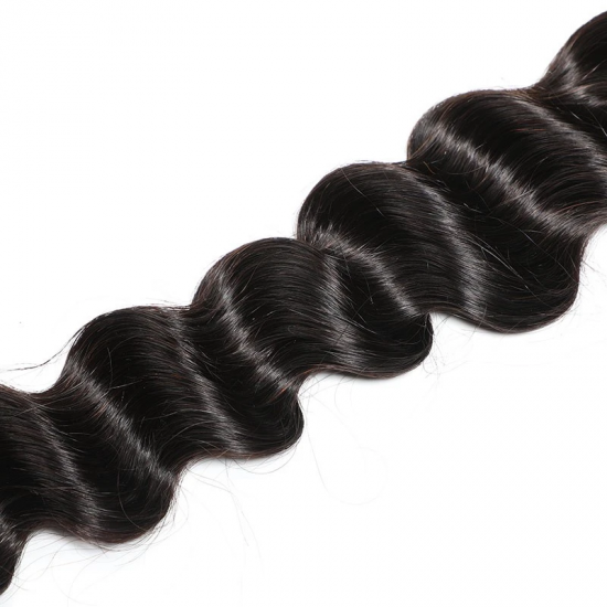 12-26 Inch Loose Deep Virgin Brazilian Hair #1B Natural Black