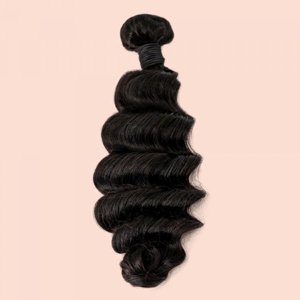 16 Inch Ocean Wavy Virgin Brazilian Hair #1B Natural Black