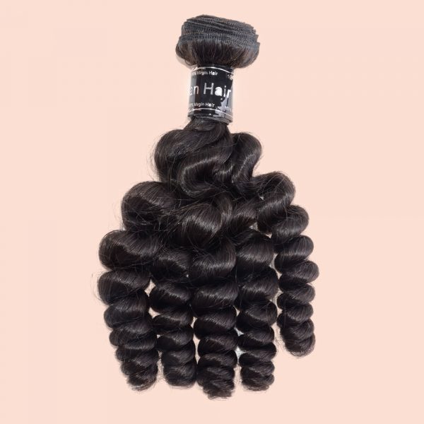 24 Inch Loose Curly Virgin Brazilian Hair #1B Natural Black