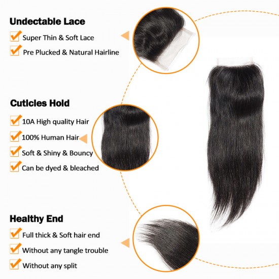 Upgrade Straight Free Parted Lace Closure